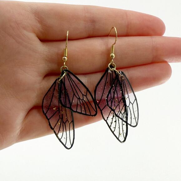 Butterfly Wings Earrings, Enchanted Fairy Wing, Mother's Day Jewelry, Butterfly - Picture 2 of 3